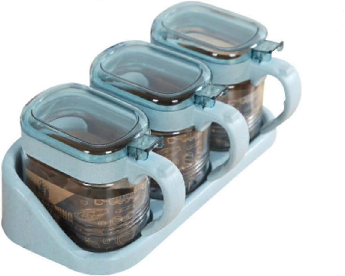 Spice Jars Seasoning Bottles Glass Condiment Storage Containers Condiment Pot Spice Jar with Spoon Brush Bottle