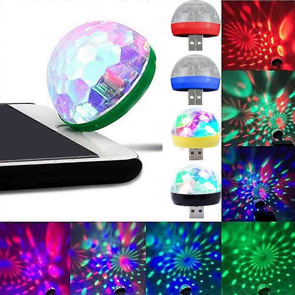 2 voice controlled LED stage lights, mobile phone USB mini crystal magic ball small magic ball lights (equipped with MICRO USB adapter)