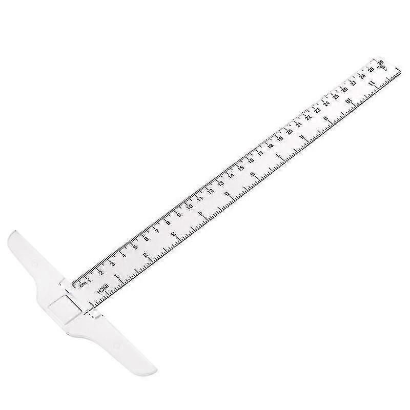 30cm/12" Plastic T-square Metric Ruler Cm/inch Double Side Scale Measuring Tool