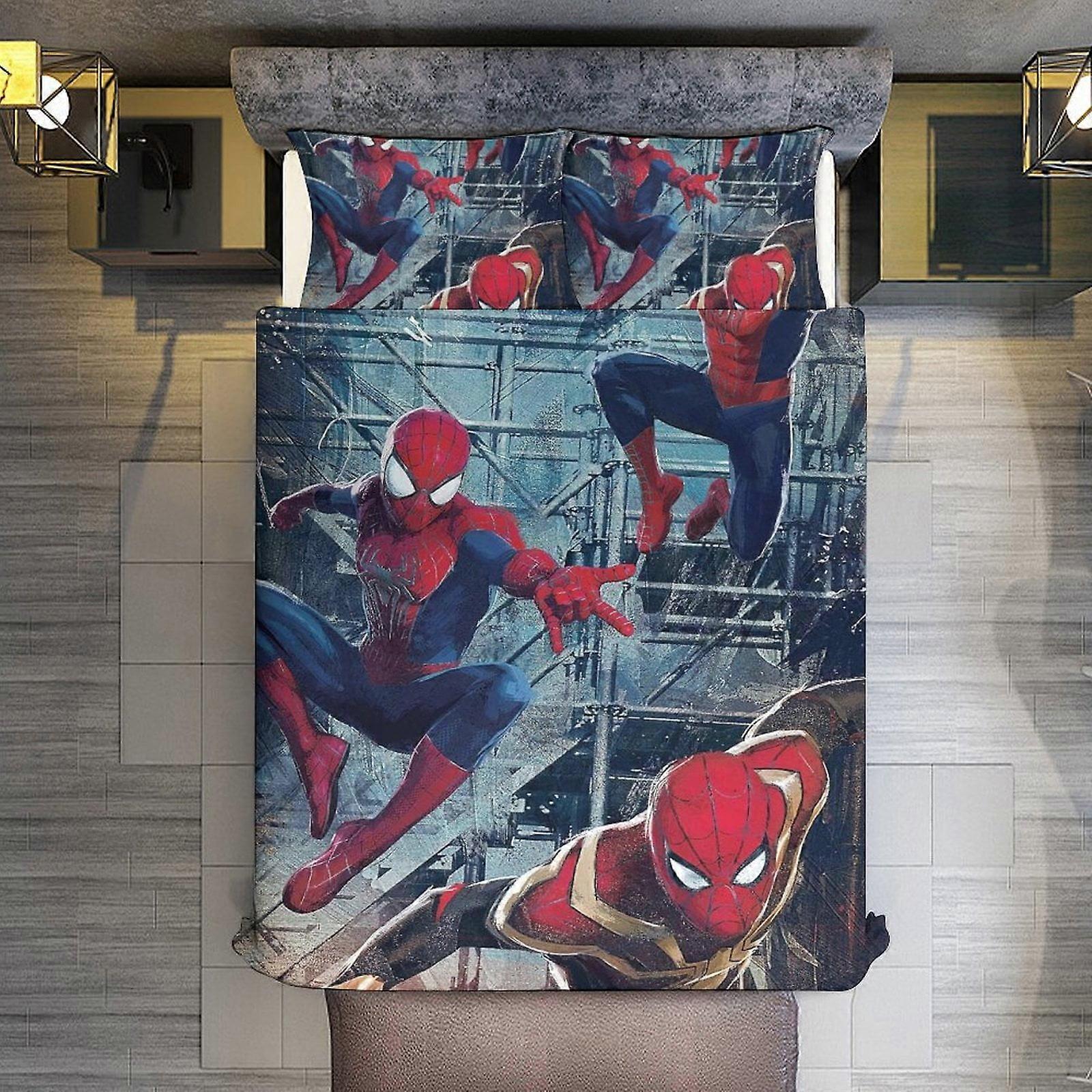 v286  Bed Sheets Bedding Spider-Man,No Way Home 3 Piece Sets Full/Queen Size - Reversible Microfiber Quilts with 2 Shams Soft Lightweight Bedspread Co