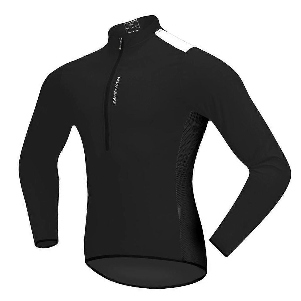Ποδηλασία Μακρυμάνικο Jersey Top Jacket Ποδήλατο Πουκάμισο Ένδυση Μαύρο M