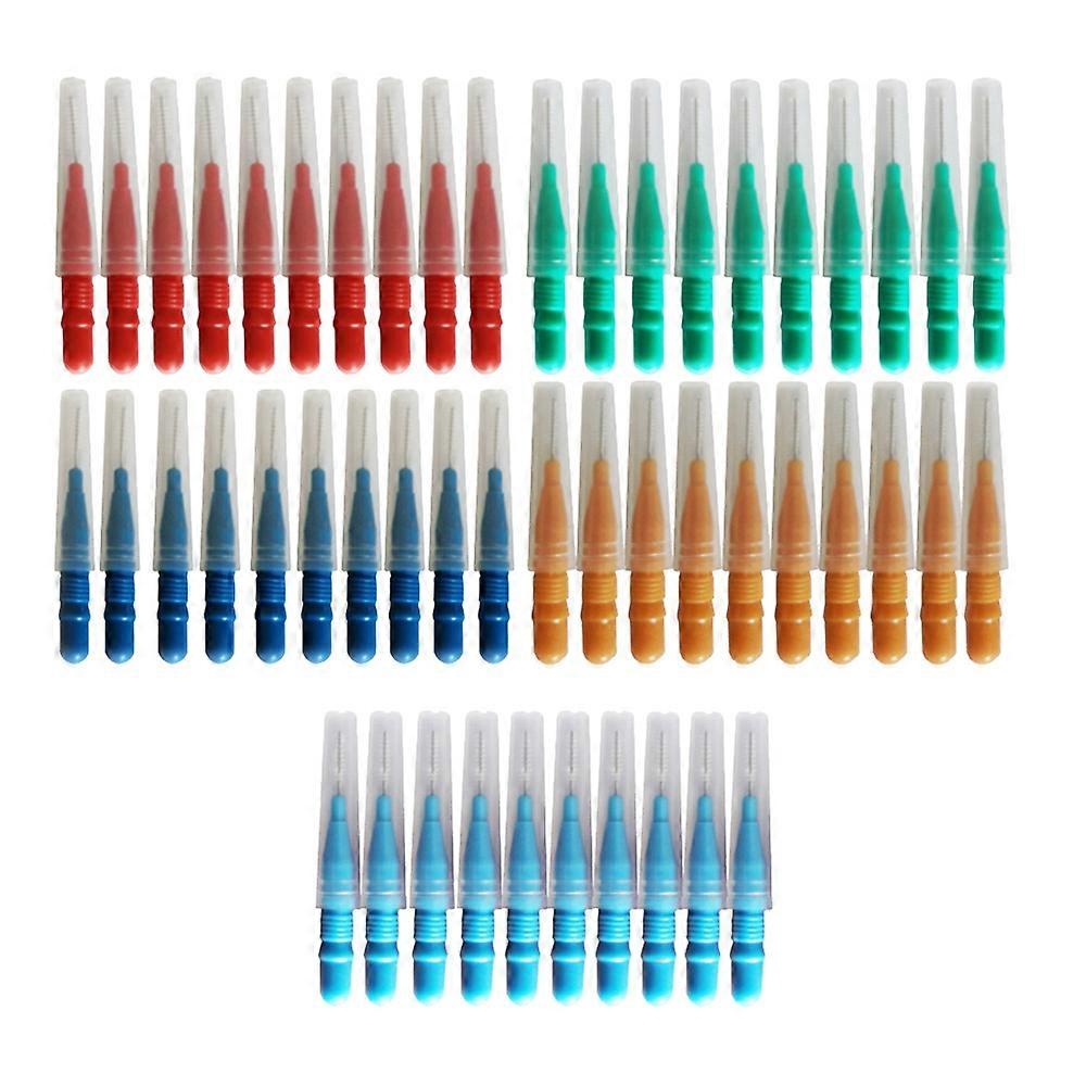 50Pcs Interdental Brush Dental Tooth Flossing Head Oral Dental Flosser Toothpick Cleaners Tooth Cle