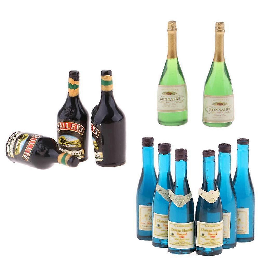 12st Mini Vinflaskor Champagne DrinkFlaskor 1/12 Livsscener Inredning