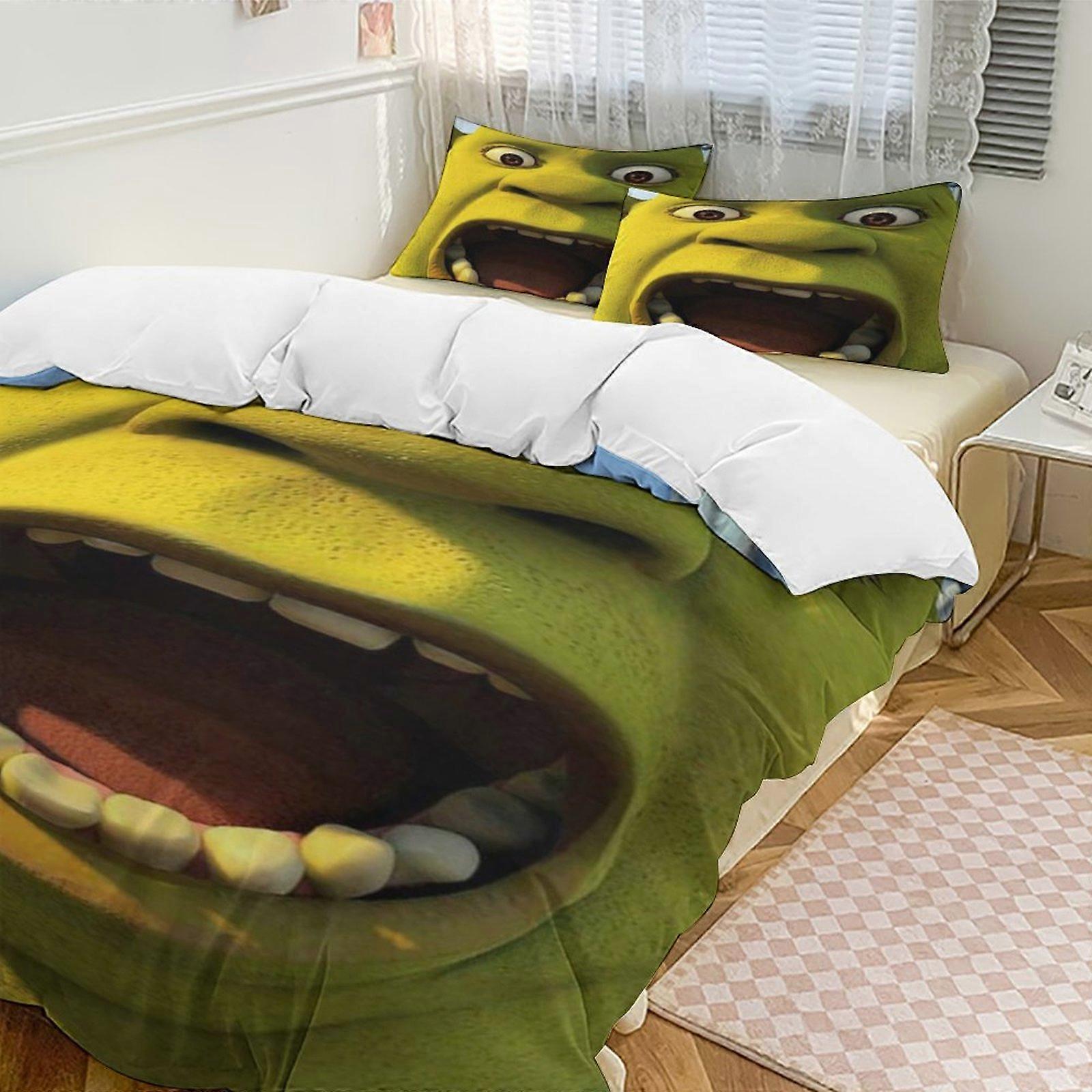 a2399 Lakan Shrek sängkläder set påslakan set tecknad tema barnrum lakan iip2399