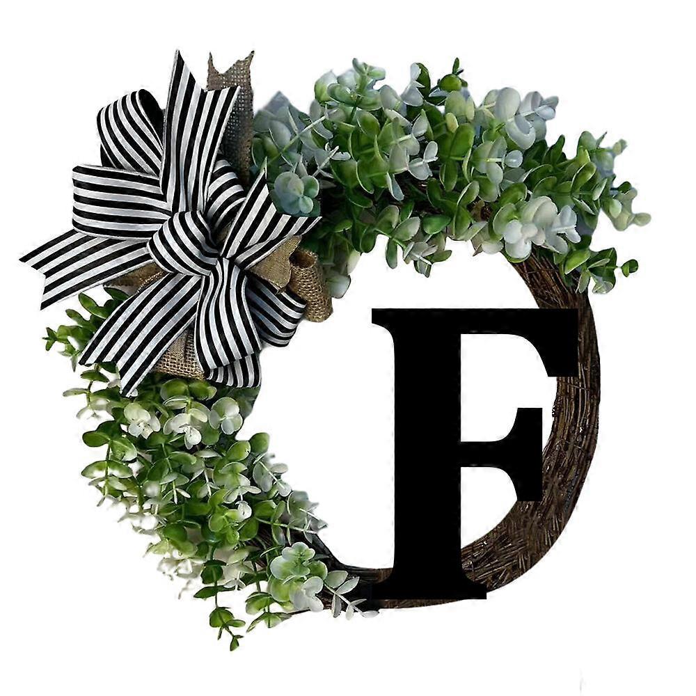 26 Letters Unique Round Front Door Wreath With Bow Welcome Sign Garland Creative