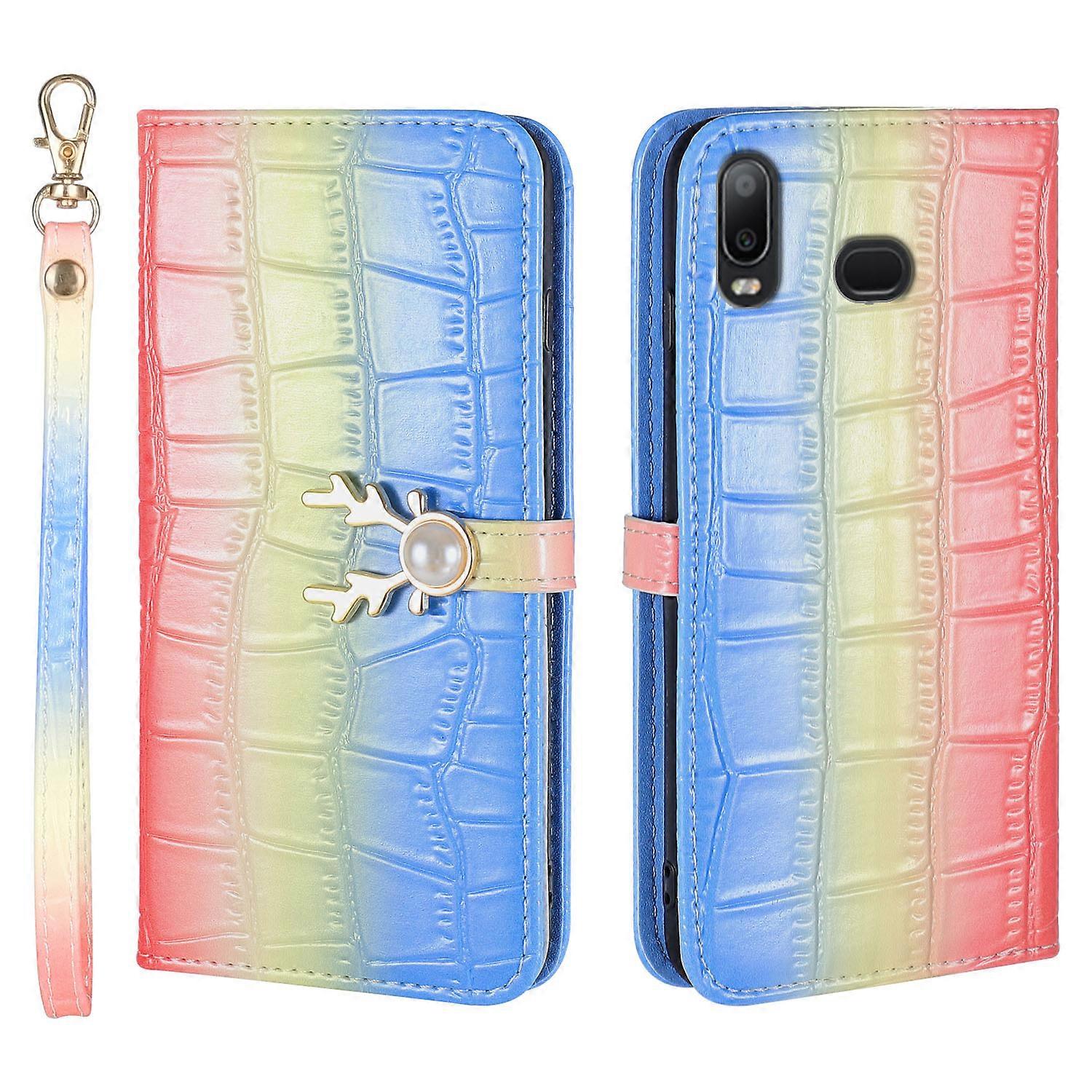 Elk Pattern Phone Case for Samsung Galaxy A10s with Card Holder, lanyard, PU Leather Material, Wallet Function, Corner Fall Protection