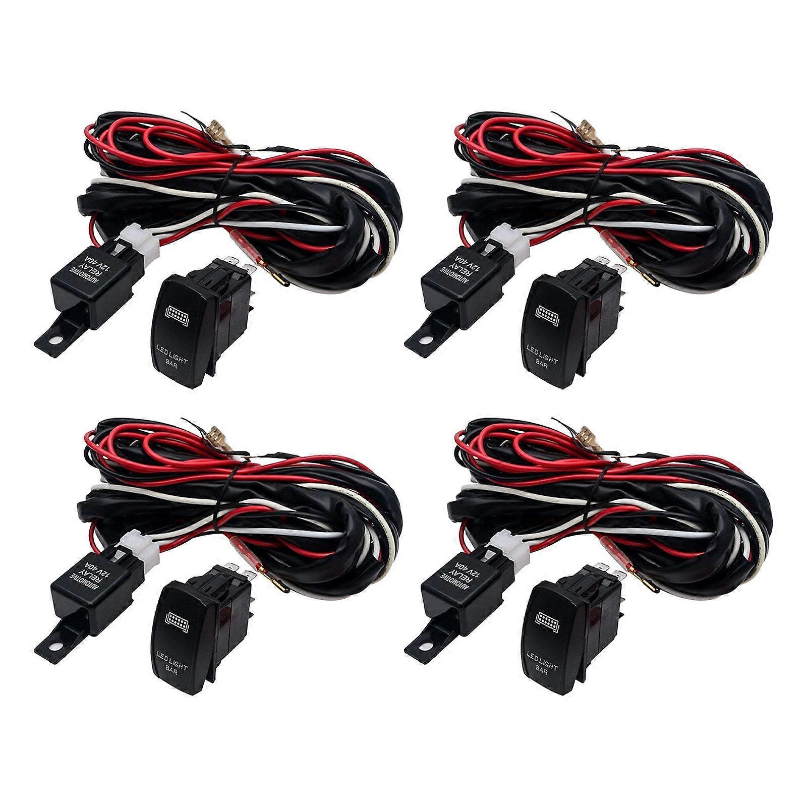 LED Work Light Switch Wiring Harness LED Light Bar Rocker Switch Wiring Harness 12V for Trucks Trailer Motorcycle Bus RV