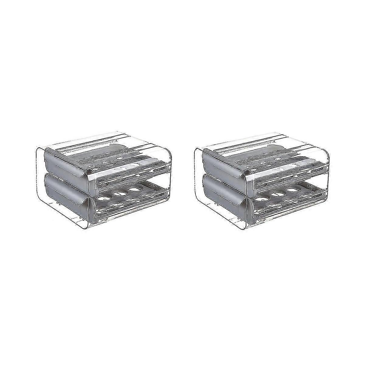 2pcs Egg Stora Box Double Er Refrirator Egg Box,saving Stackable -layer