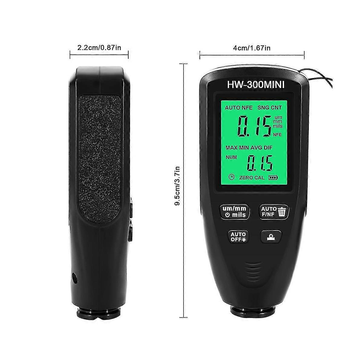 Hw300mini Digital Thickness Gauge Tester Auto Car Paint Measuring Instrument Paint Layer Measuring