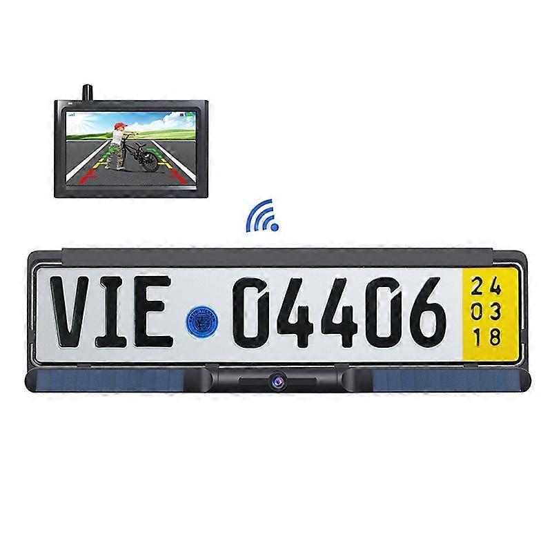 Solar License Plate Frame Vehicle Camera Reversing Display RC03