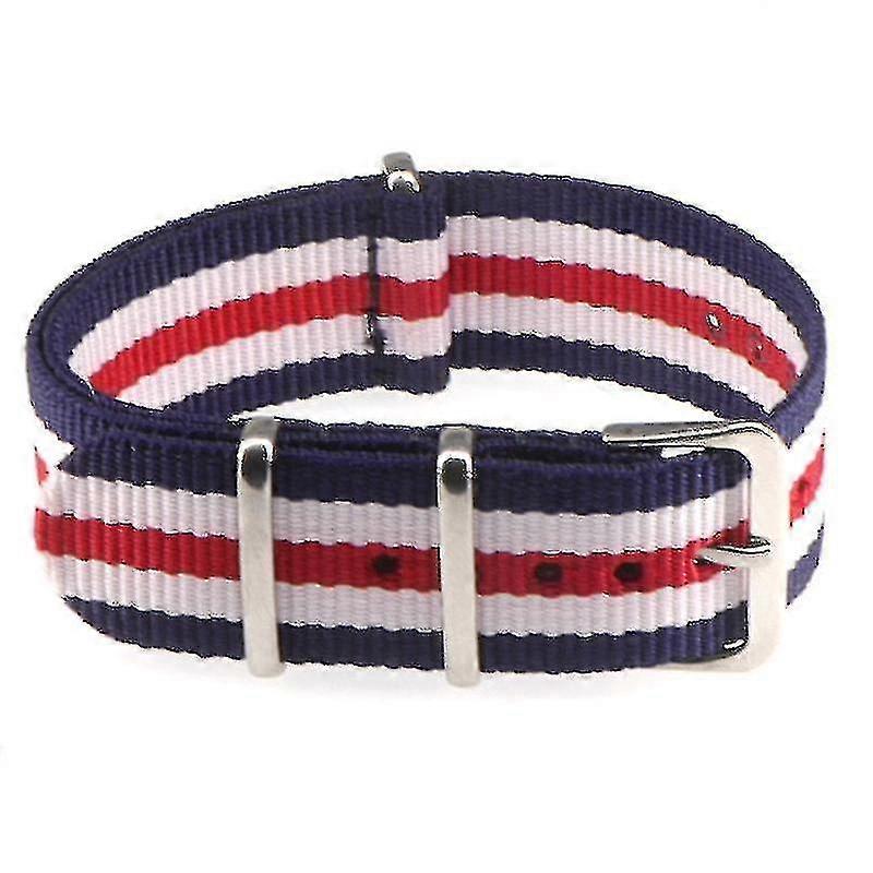 18 مم 20 مم ناتو الجيش الرياضي العلامة التجارية نايلون نسيج حزام إكسسوارات حزام مشبك العصابات 007 ، جيمس بوند. حزام ساعة أسود 20 مم - أسود أحمر أخضر