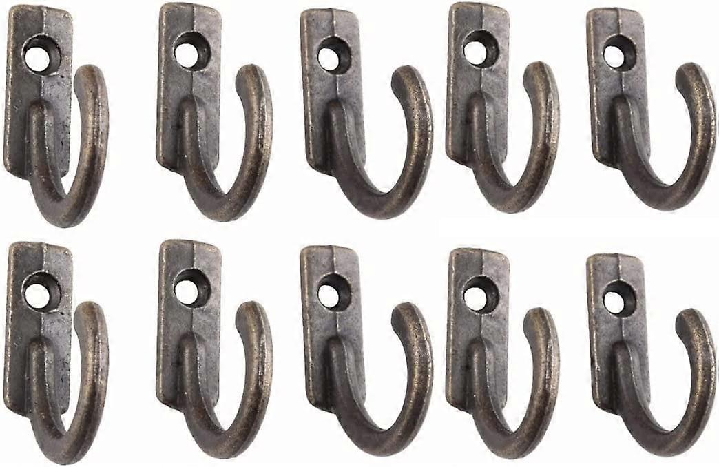 Vintage Bronze Key Hanger Decorative Wall Hook, 10Pcs