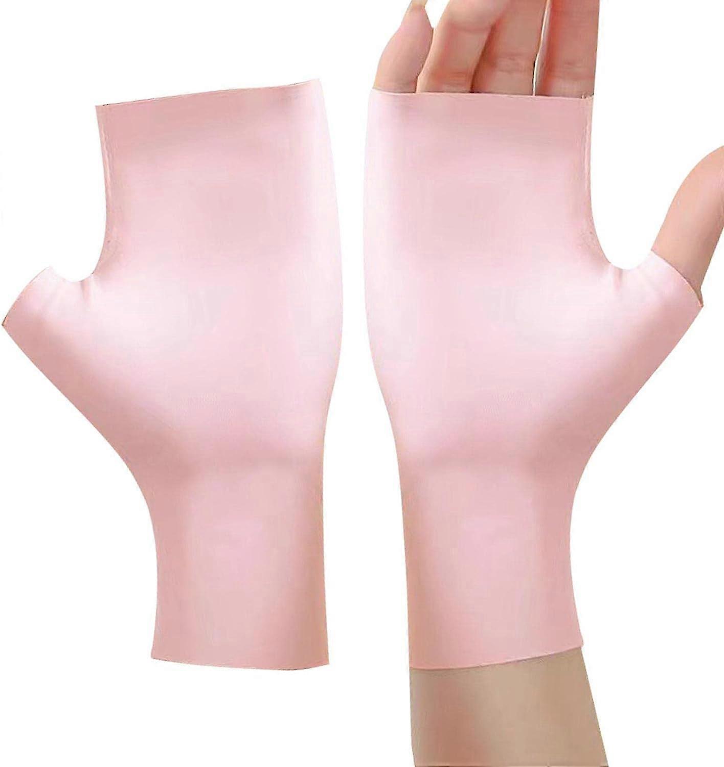Pink summer fingerless gloves, summer driving gloves, half finger gloves, UV protection, breathable gloves, cycling and hiking gloves