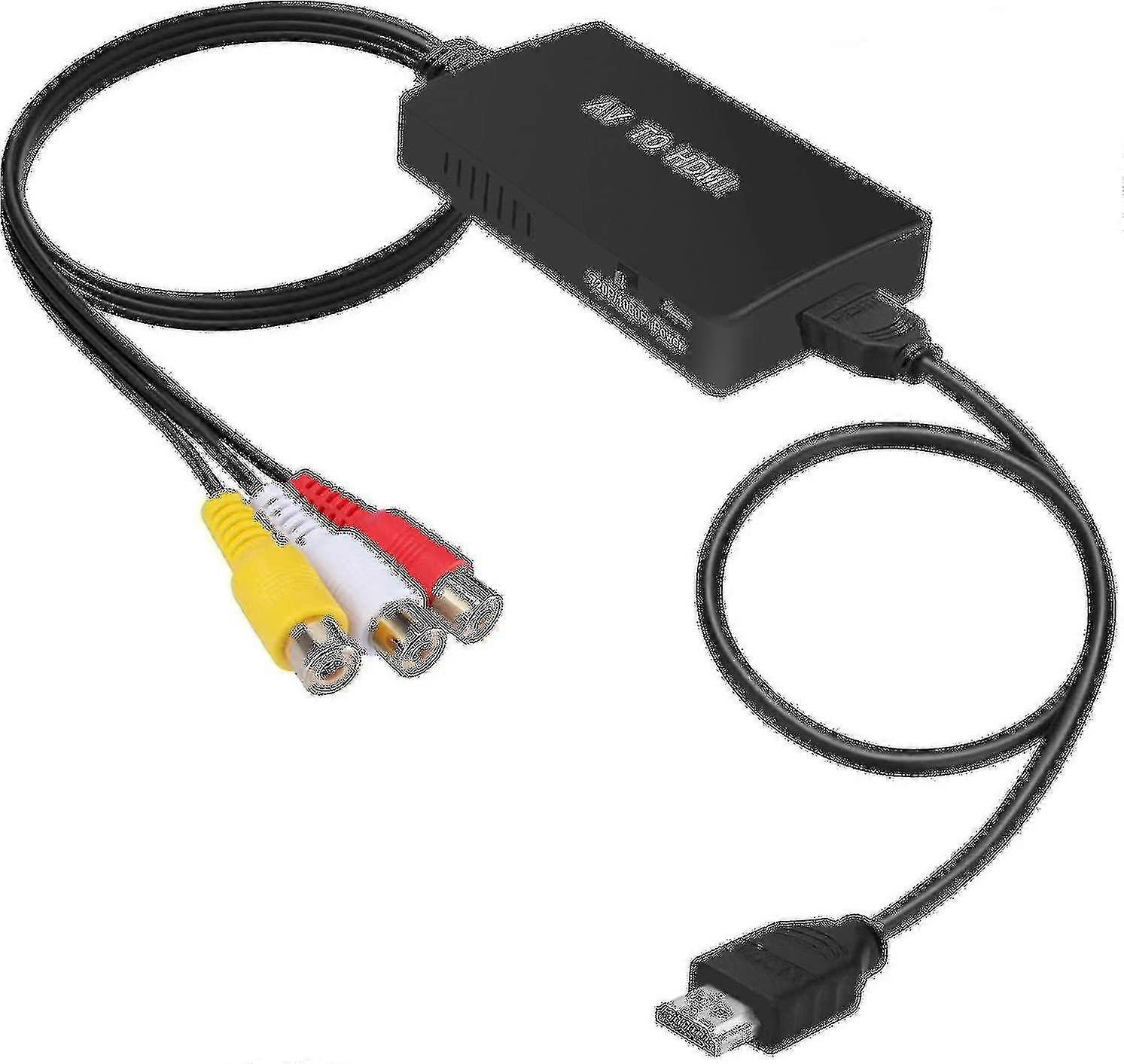 Rca To Hdmi Converter, Composite To Hdmi Adapter Support 1080p Pal/ntsc A Fiis