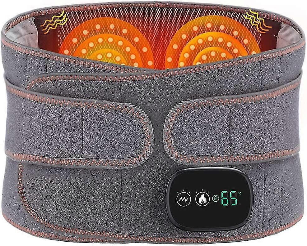 Electric Heated Back Brace with Vibration Massage - Lower Back Heating Pad Massager