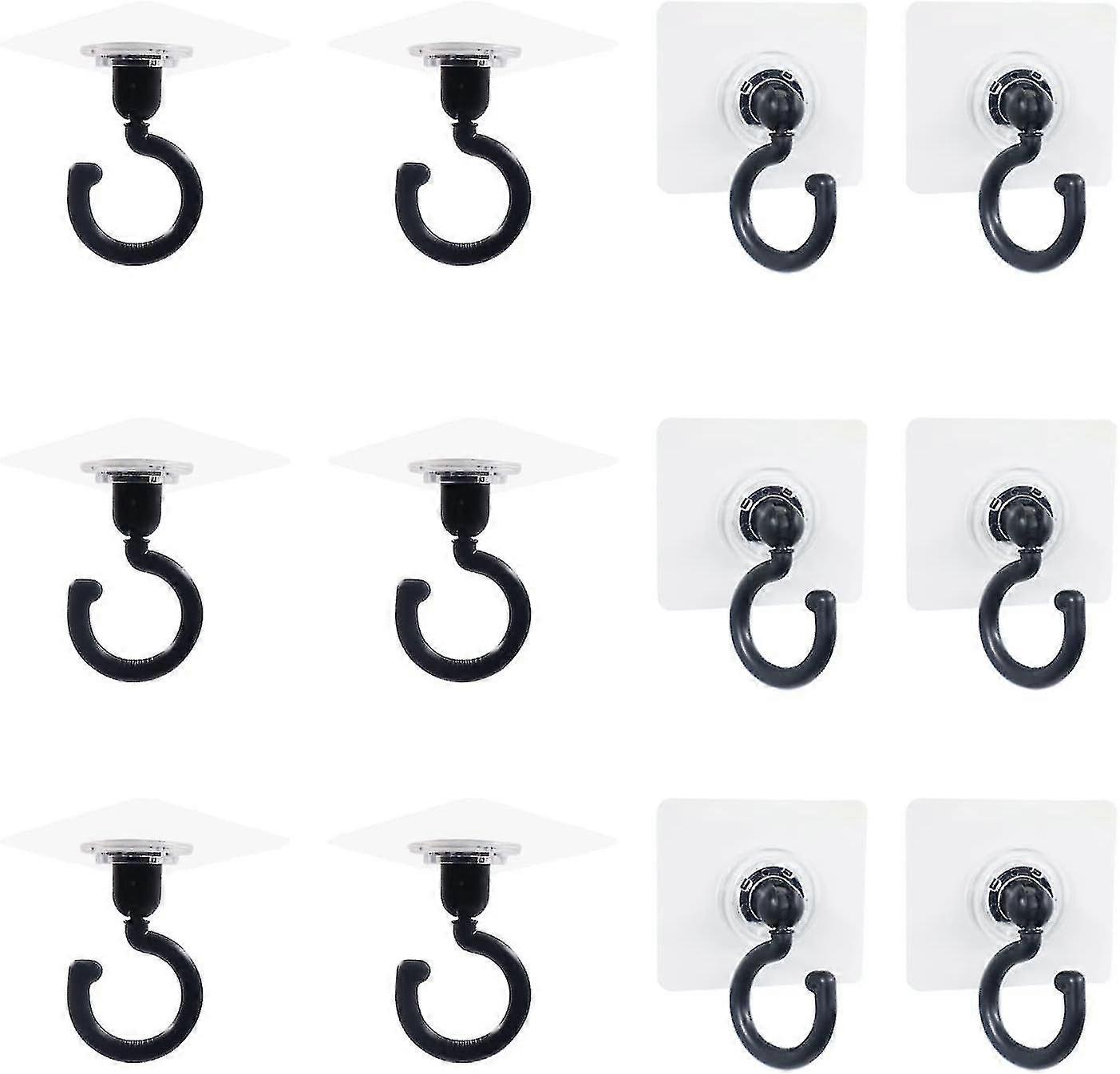 20pcs Adhesive Wall Ceiling Hooks, 360 Rotating Ceiling Hanger Hooks, No-drill No-damage Ceiling Hanging Utility Hooks For Lanterns Decor - Happy H
