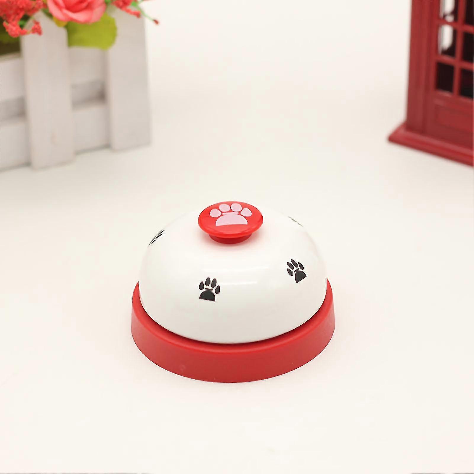 Interactive Pet Training Bells for Dogs - Red and White Teddy Puppy Dinner Bell Toys
