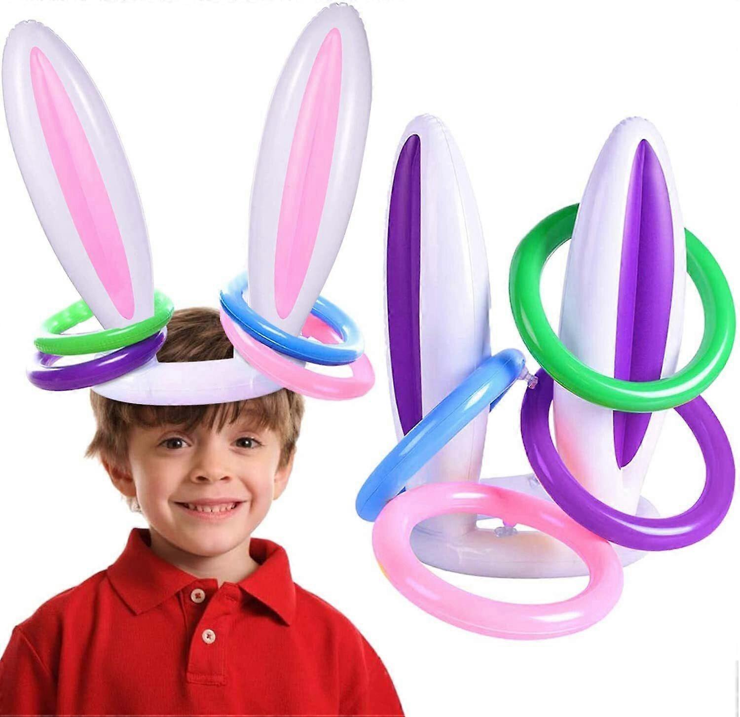 Inflatable Easter Bunny Rabbit Ears Hat Ring Toss