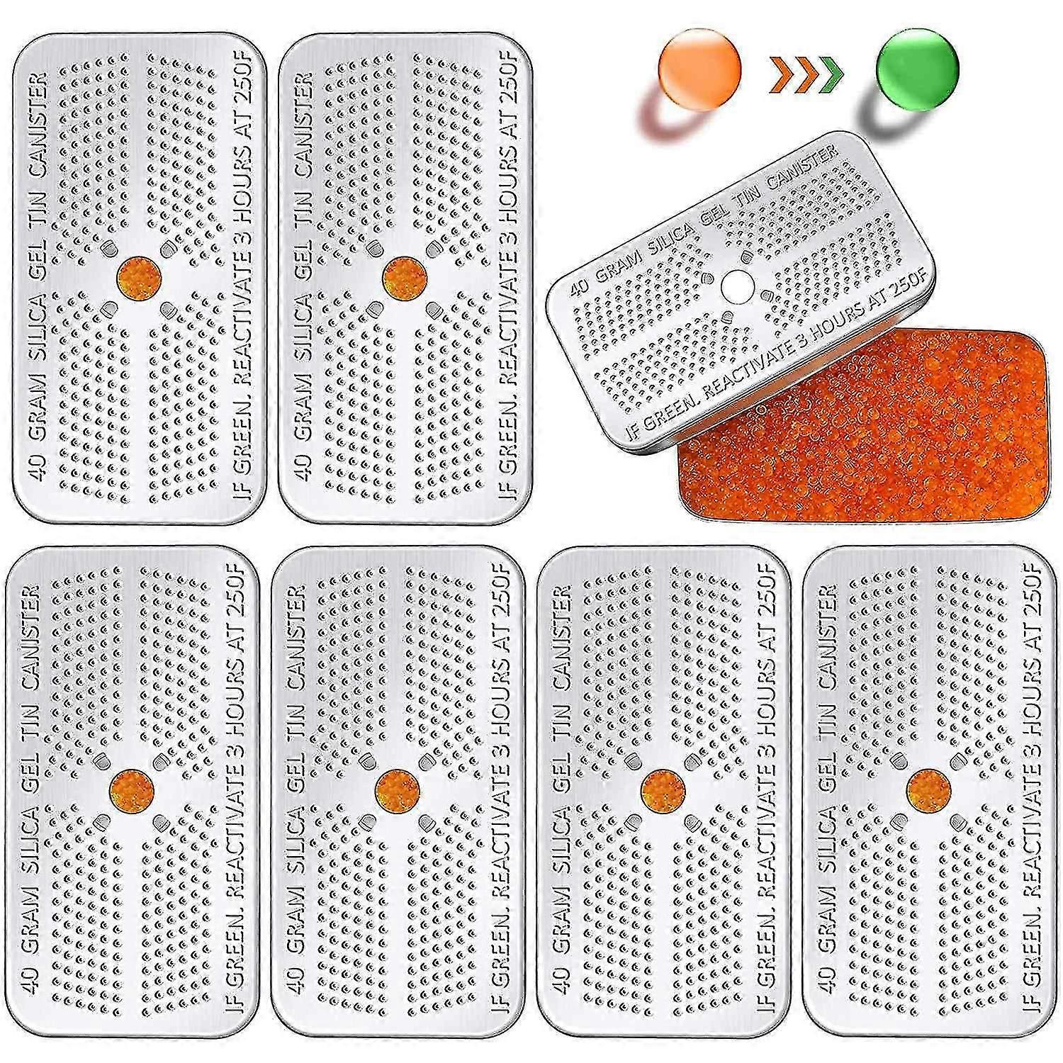 Wisesorb 10-Pack Indicating Silica Gel Canisters - 100g Each, Reusable Desiccant