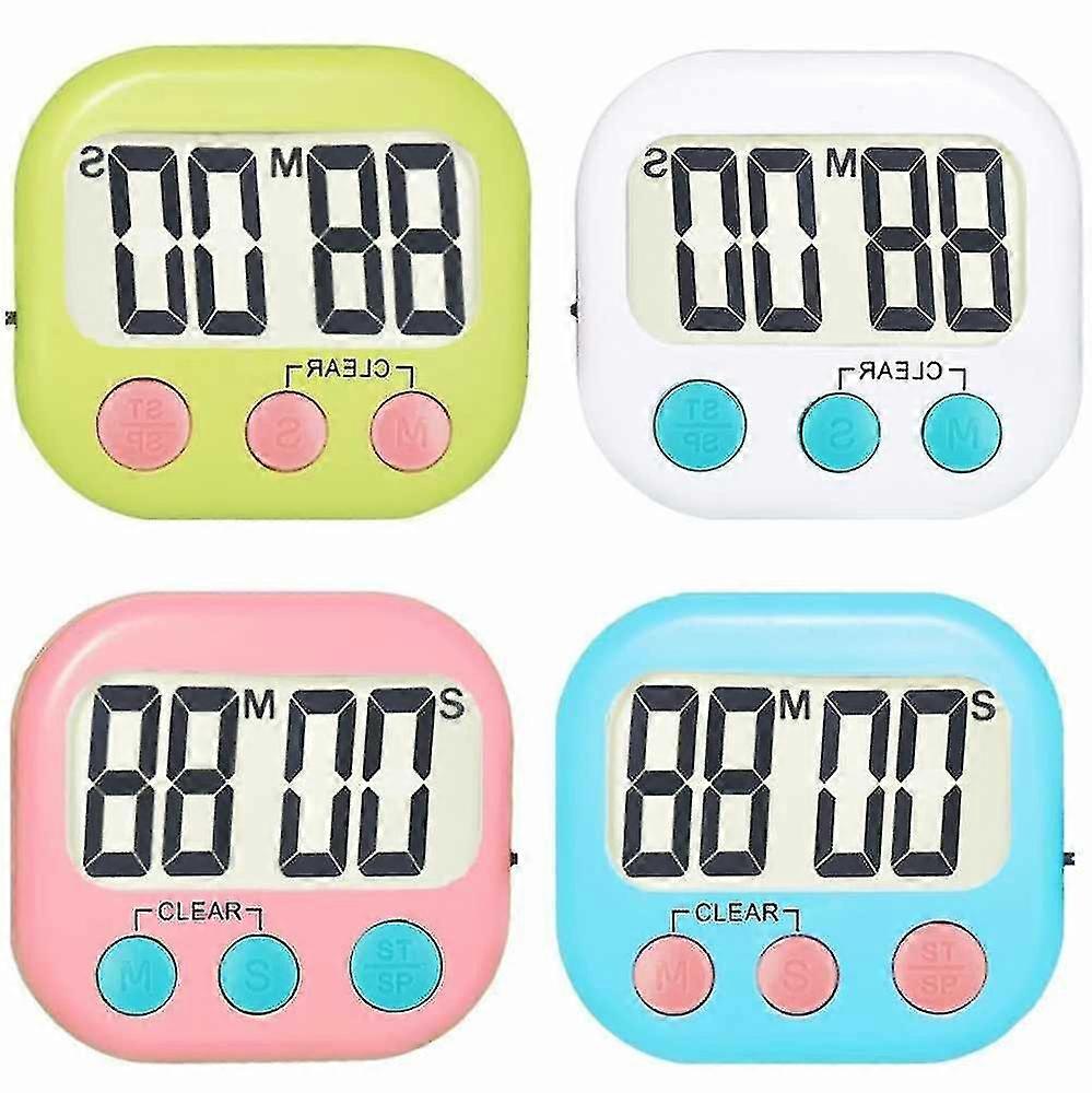 4 Pack Digital Kitchen Timer Strong Magnetic Electronic Countdown And Count