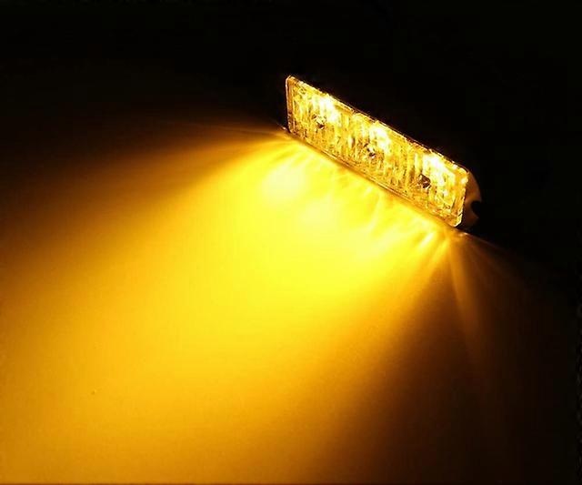 2pcs 3 LED Emergency Strobe Lights for Car Truck Hazard Warning Light Surface Mount Vehicle Caution Flashing Light Bar 12V/24V