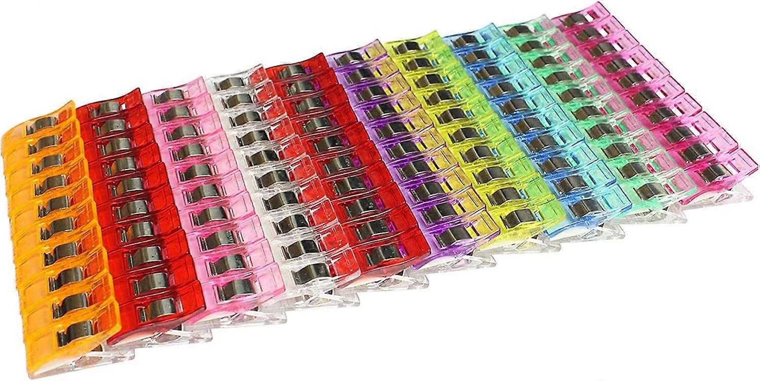 Dww-100 pcs Plastic Clips for Binding, Sewing, and Crafts, Assorted Colors, Sewing Clips