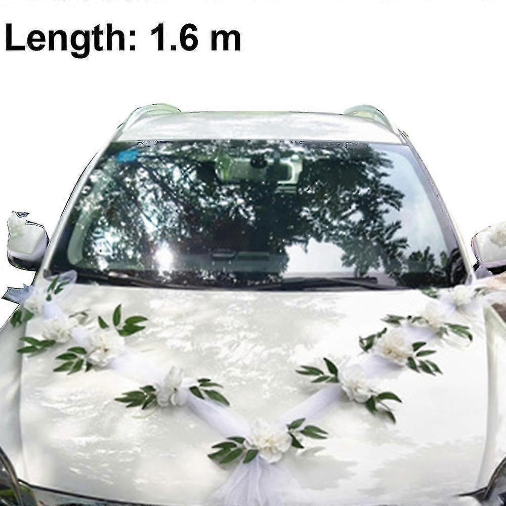Wedding Car Flower Plate Ribbon Bows Set With Plush Bear Door Handle Ornament Supplies Party Events