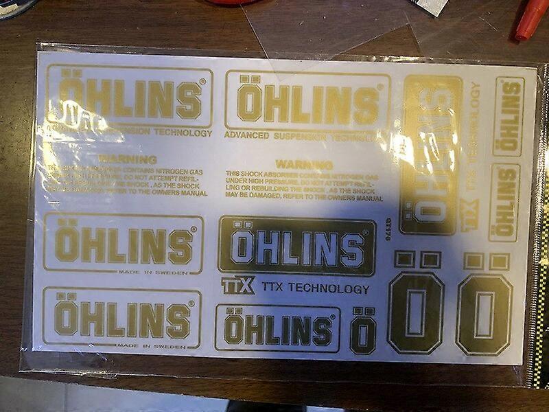 Matte Gold Transparent OHLINS Shock Absorber Sticker Motorcycle Modification Waterproof Decorative Shock Absorber Color Film Motorcycle Knee & Shin Gu