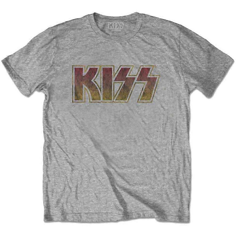 KISS 复古经典乐队徽标 T 恤