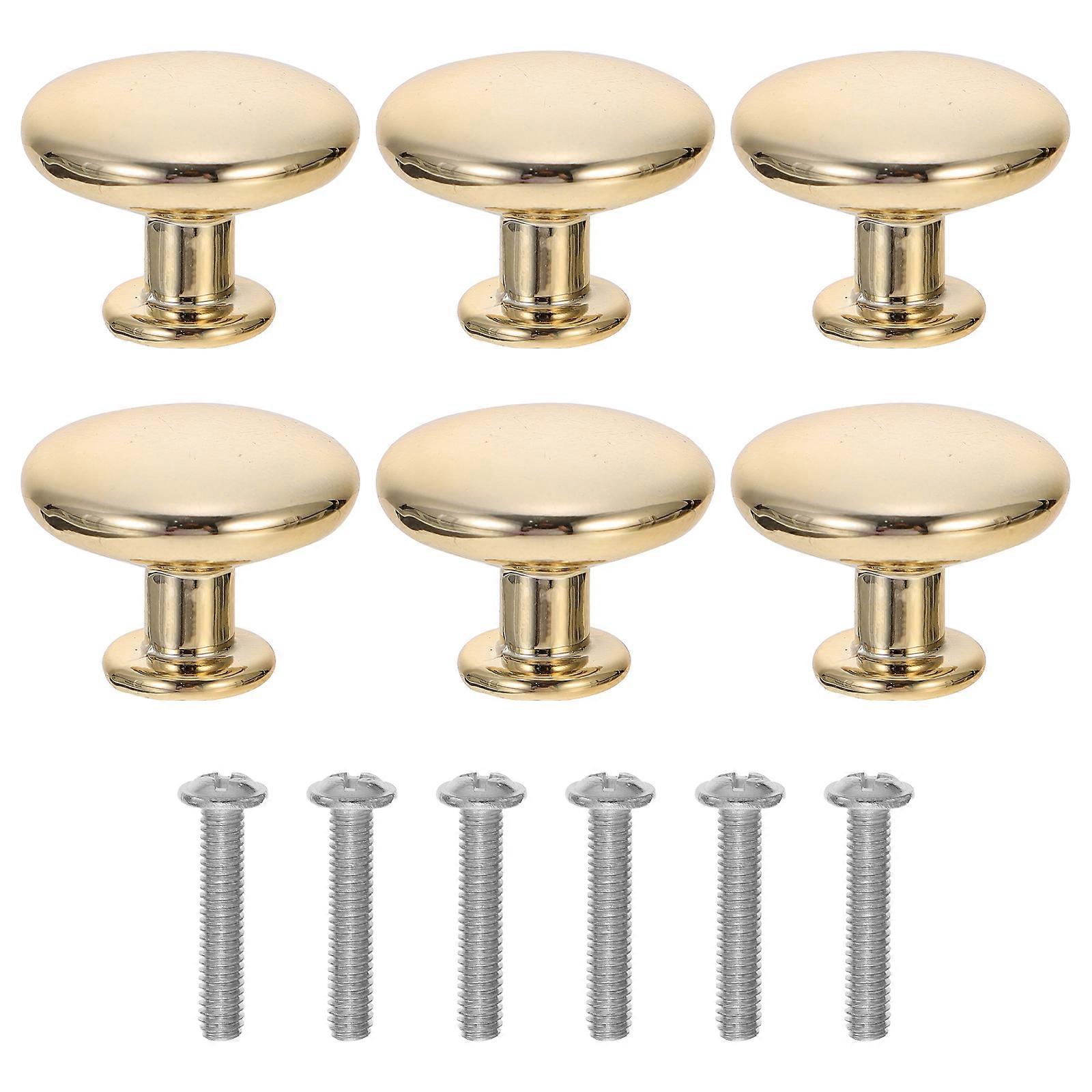 6pcs Durable Alloy Door Handle Single Hole Round Cabinet Handle for Home