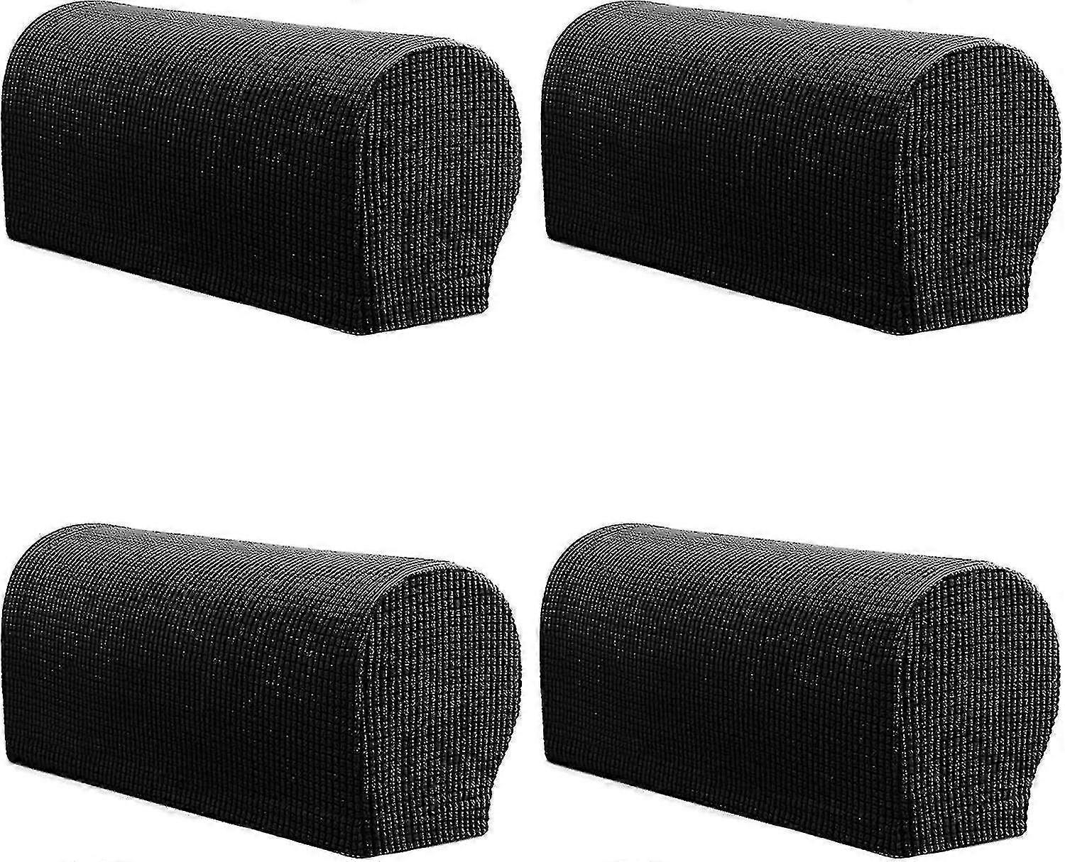 4 חלקים כורסה נמתחת ספה כיסוי משענת ספת כיסוי נגד החלקה מגן כיסא ספה (שחור)
