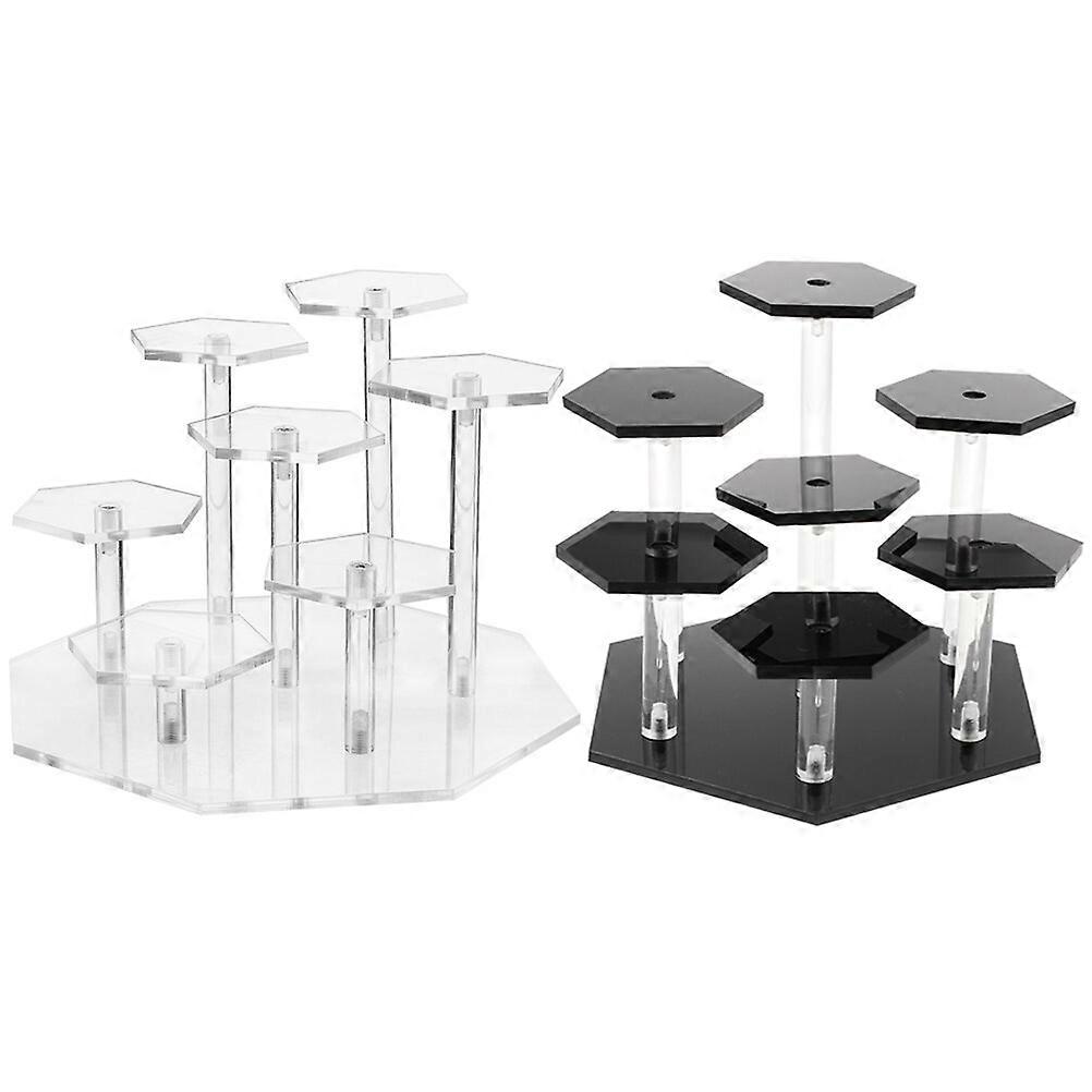 2 sets of Acrylic Display Stands Perfume Organizers Storage Stands Conutertop Organizer
