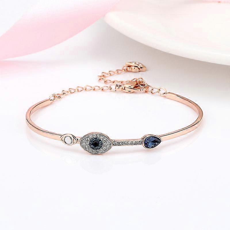 Gold-plated Crystal Evil Eye Bracelet