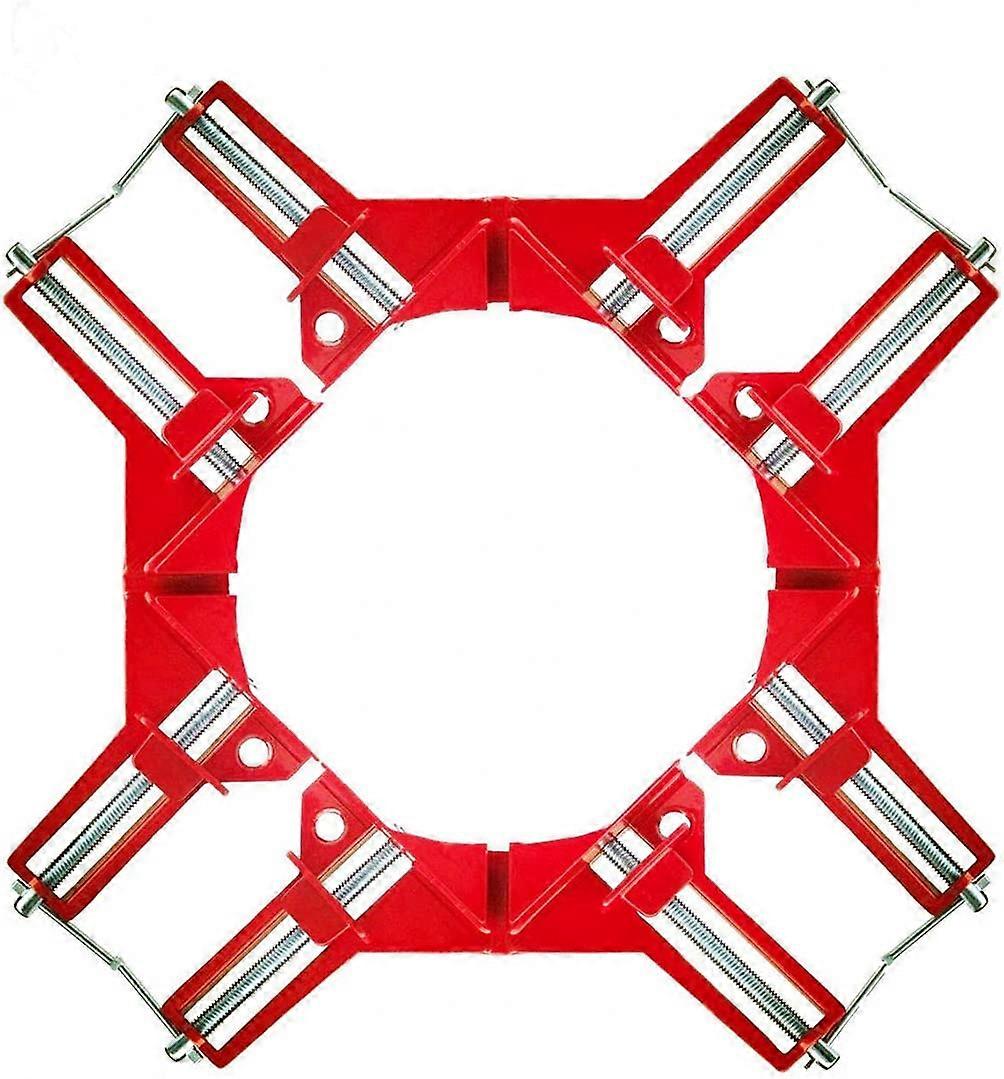 90 Degree Right Angle Clamp, 4Pcs Jaw Adjustable Woodworking Angle Vise Set, Red Angle Clamp