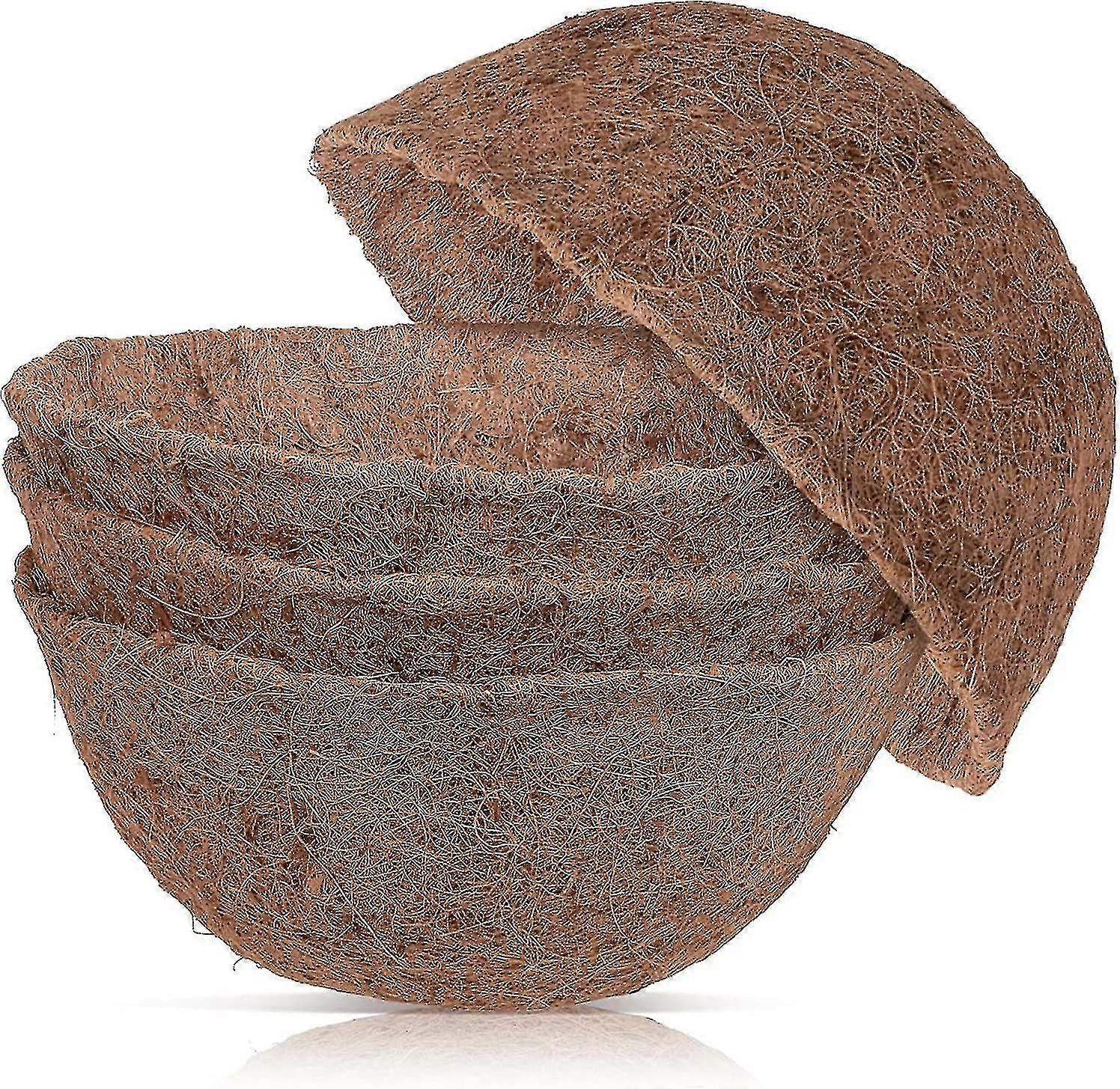 4pcs forros de coco para cestas suspensas, forros de plantador de fibra de coco de 10 polegadas, natural, grosso e resistente