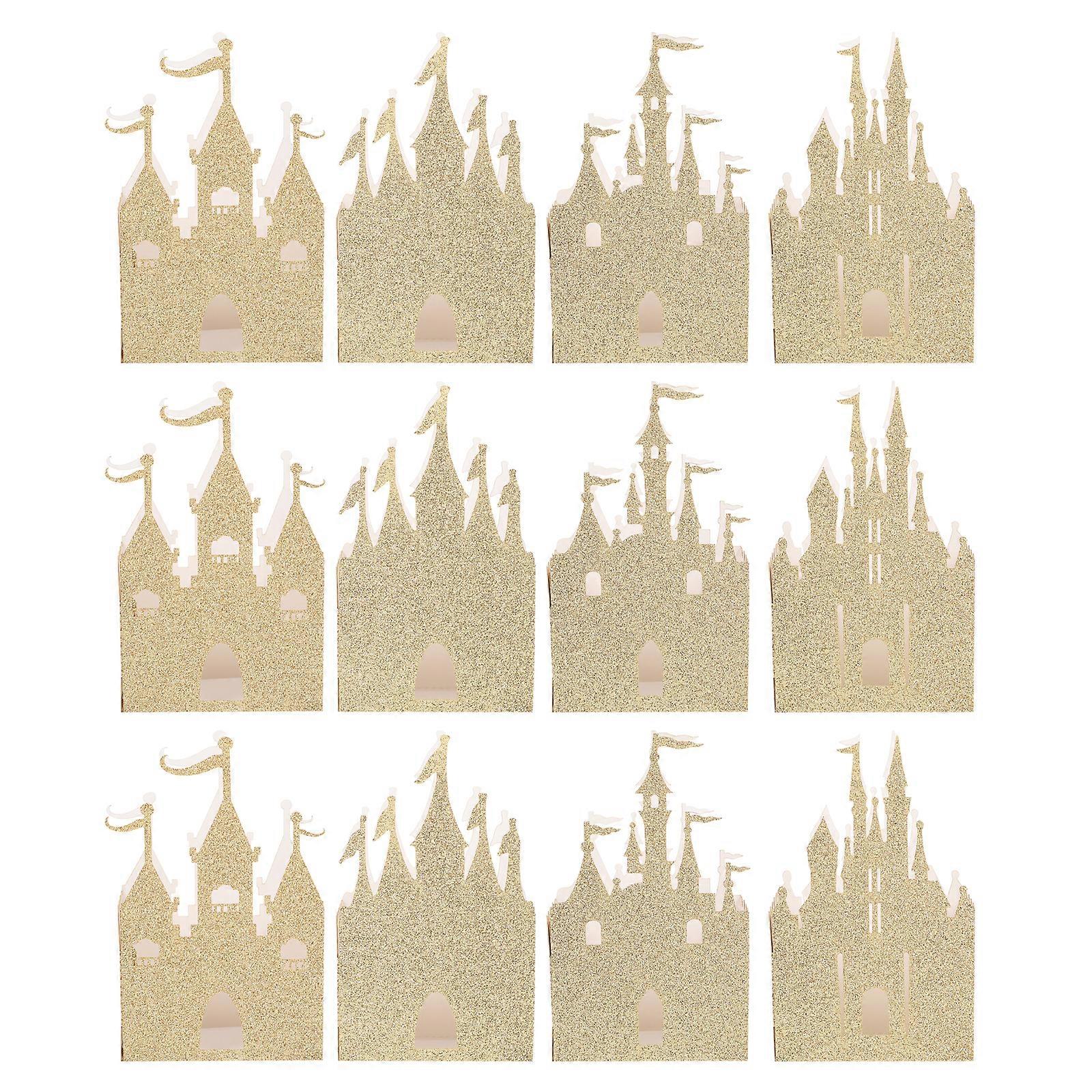 20Pcs Hollow-out Castle Gift Boxes Glitter Candy Boxes Party Gift Wrapping Boxes