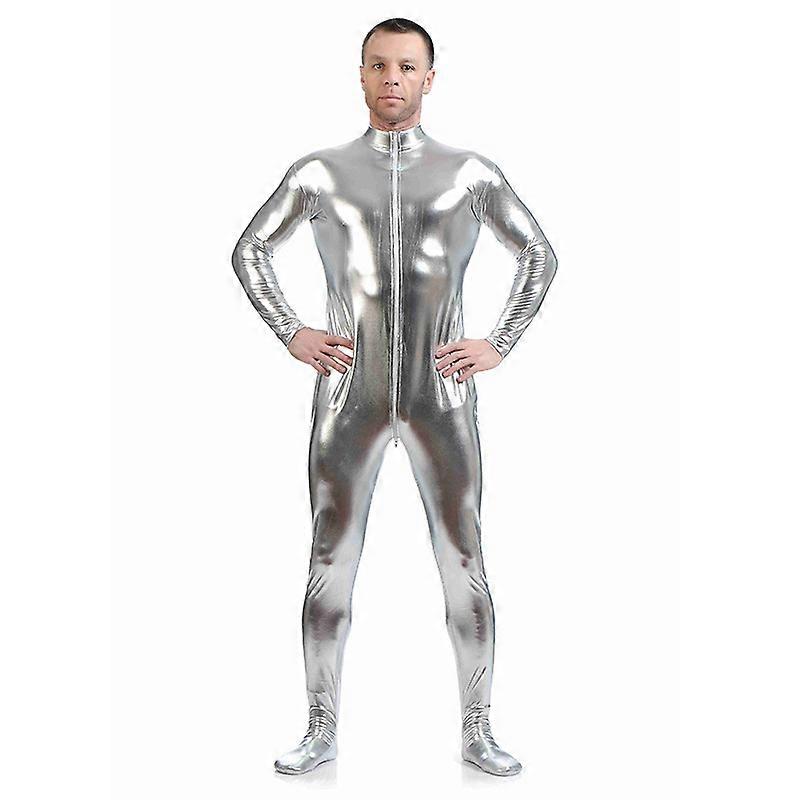 Metallic Spandex Bodysuit Shiny Catsuit Sexy Unisex Zentai Full Body Suit Costume
