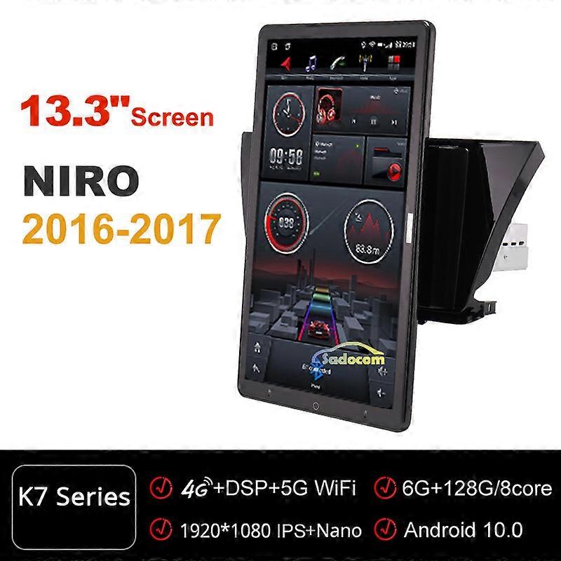 Tesla style PX6 13.3inch Android 10.0 Car DVD Player Auto Rotatable 1920*1080 Navigation GPS For KIA NIRO 2016-2017 Stereo Radio