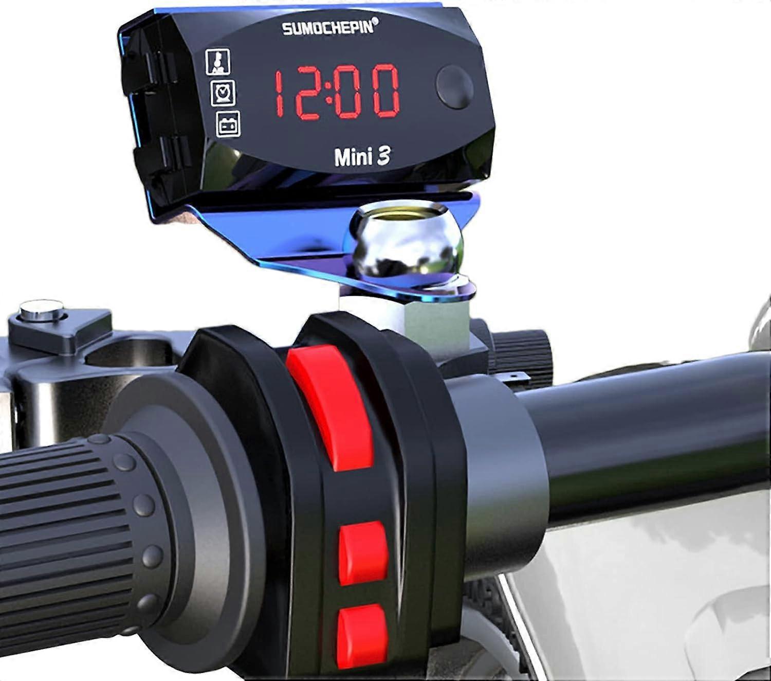 Universal Motorcycle Speedometer - Digital Clock Voltmeter Thermometer