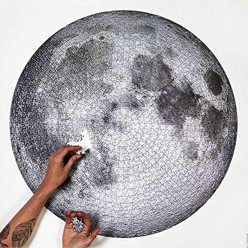 1000 Teile Round Jigsaw Puzzle DIY Space Moon Erde Circular Puzzles Pädagogische Dekompression Puzz