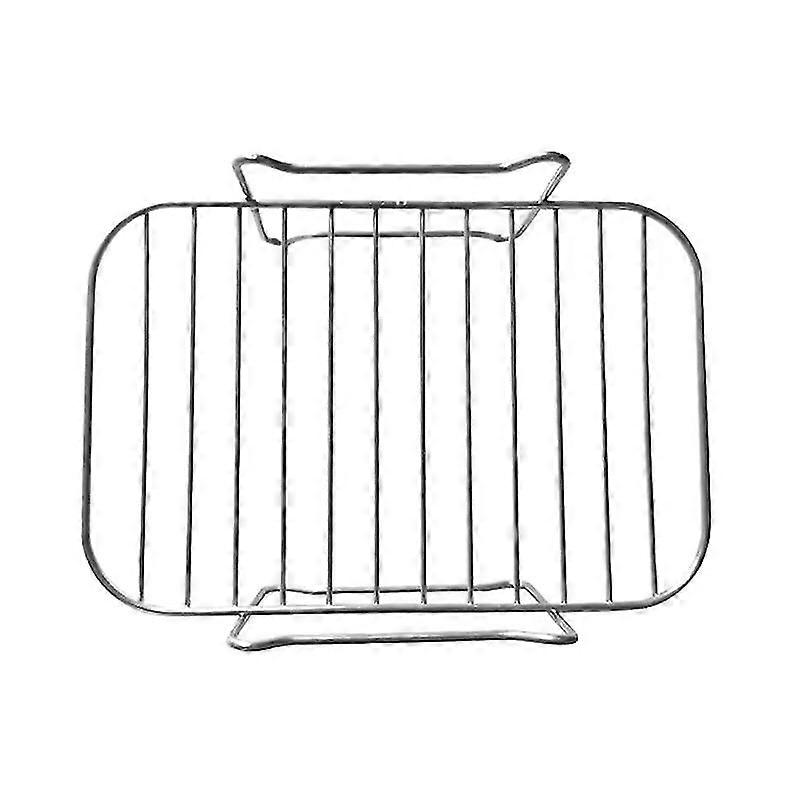 1pc Air Fryer Rectangular Stainless Steel Double-layer Grill Dehydrator Rack