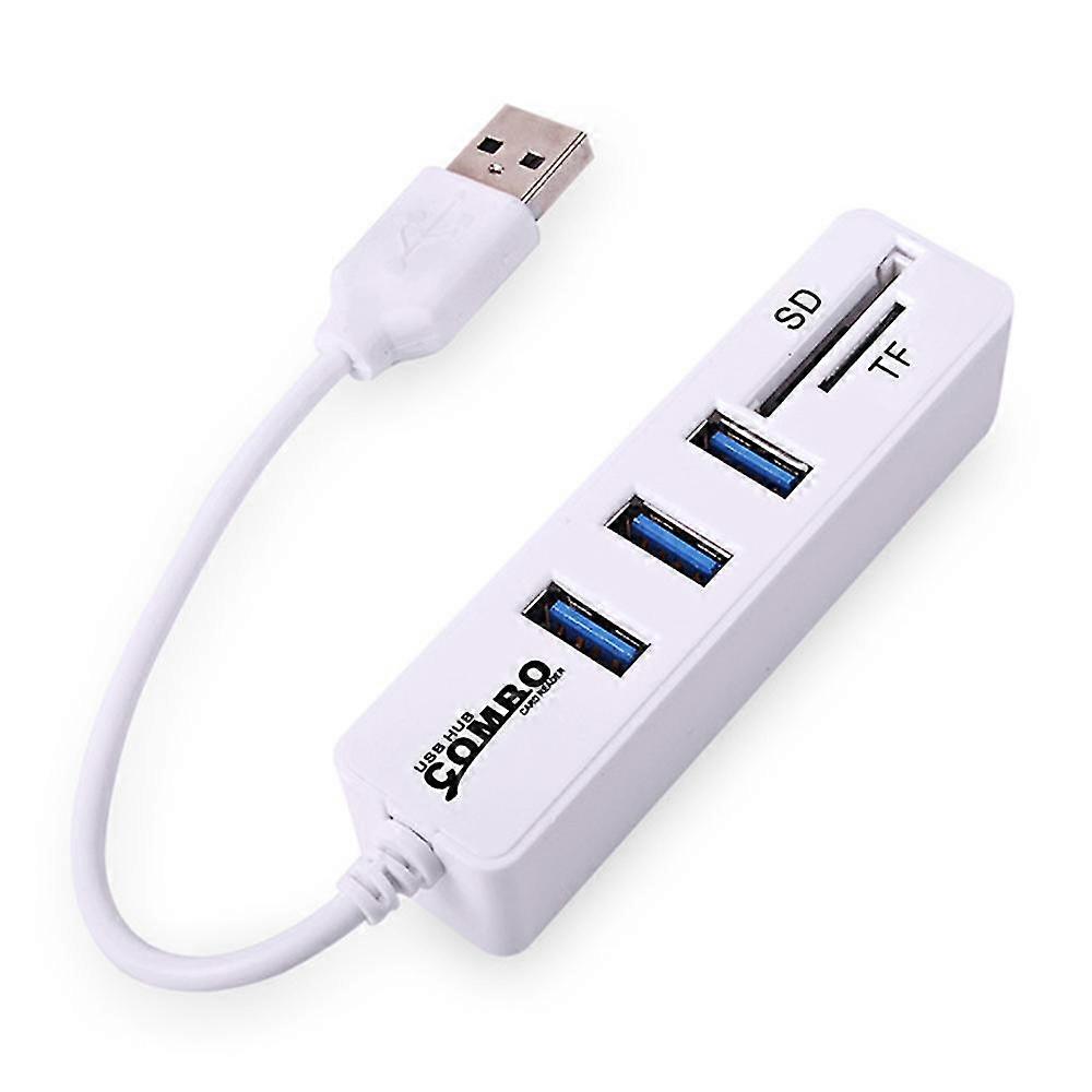 1 USB 2.0-hub med SD/TF-kortleser;