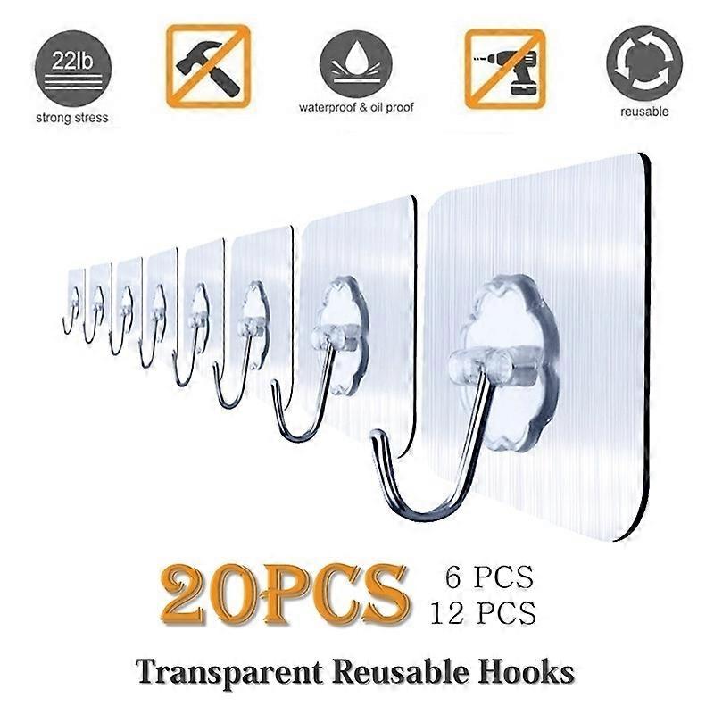 6 PCS transparent non trace hook wholesale strong hook hook magic no trace hook hook hook strong hook