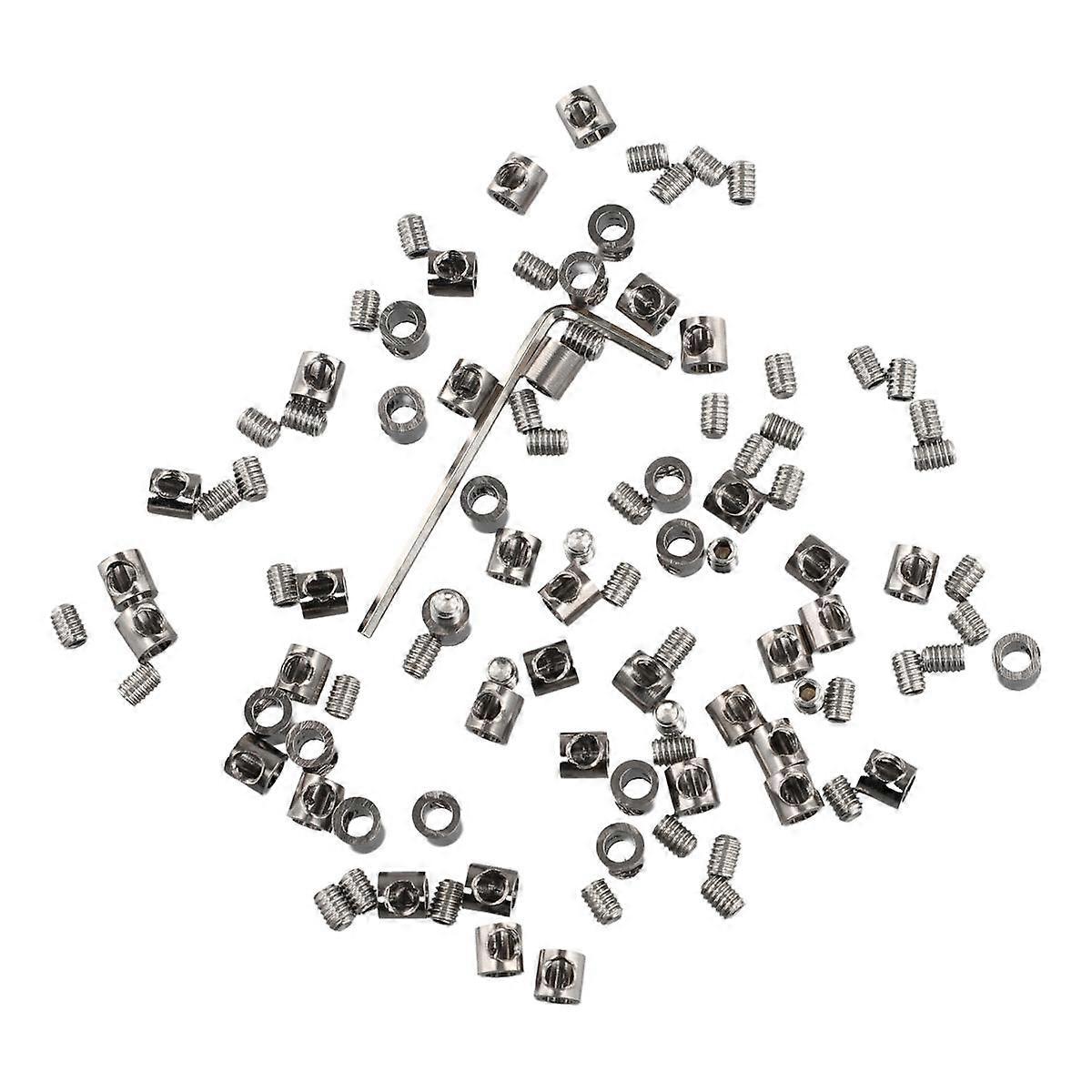 50Pcs 3mm Wire Rope Clamp for Cable Fastener Clip Adjustable Screw Copper Metal Fixture Sling Fixin