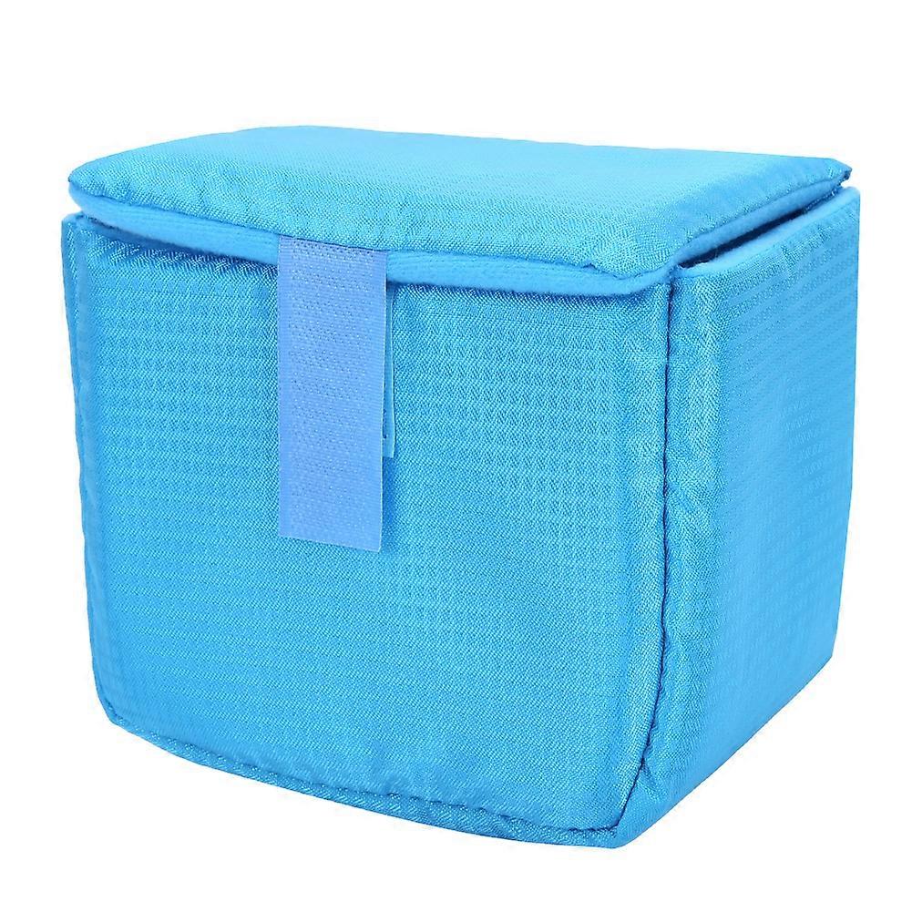 Durable Waterproof Camera Lens Insert Bag Shockproof Padded Case with Hook & Loop Blue