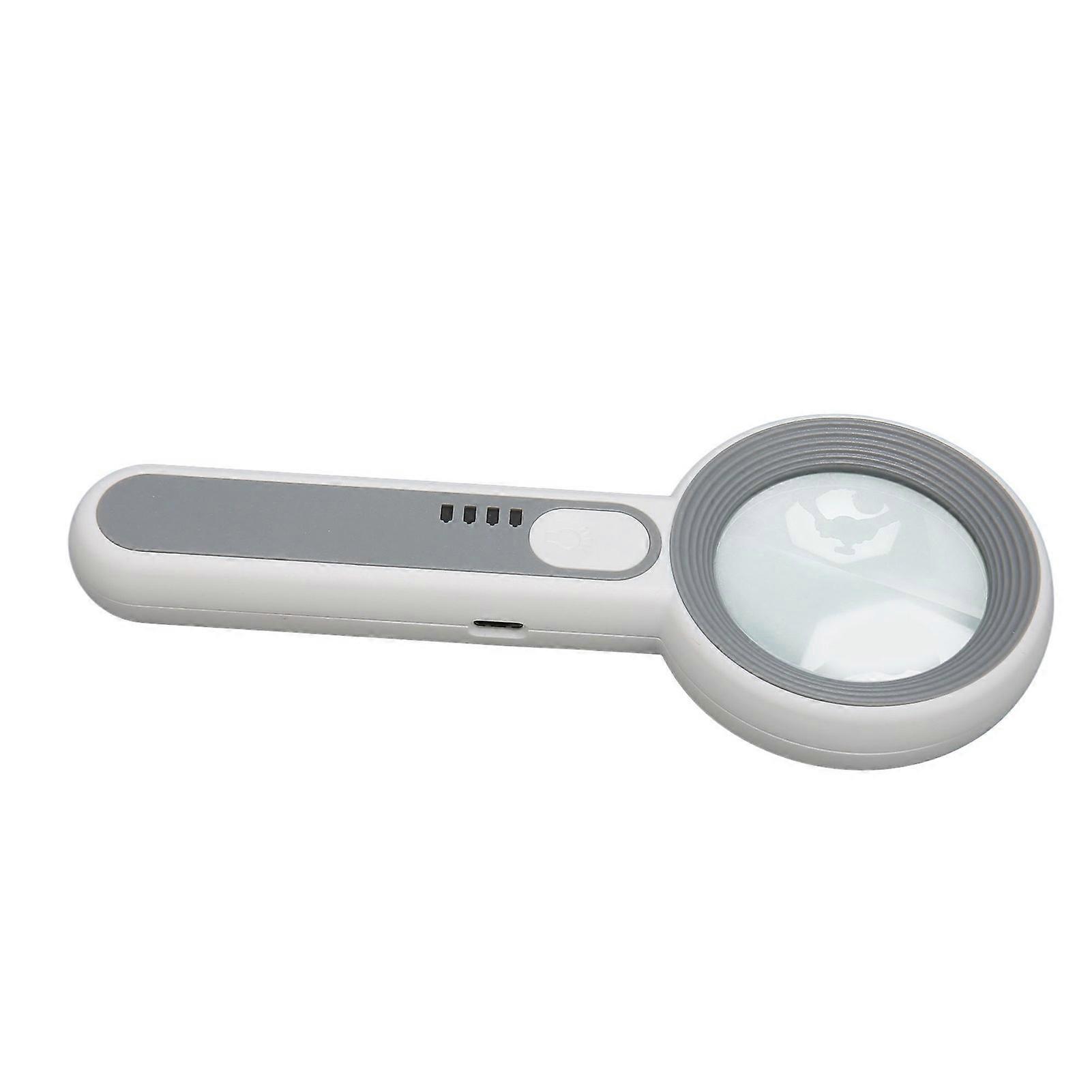 Handheld Magnifying Glass 5x Rechargeable Touch Control LED Light Handheld Magnifier