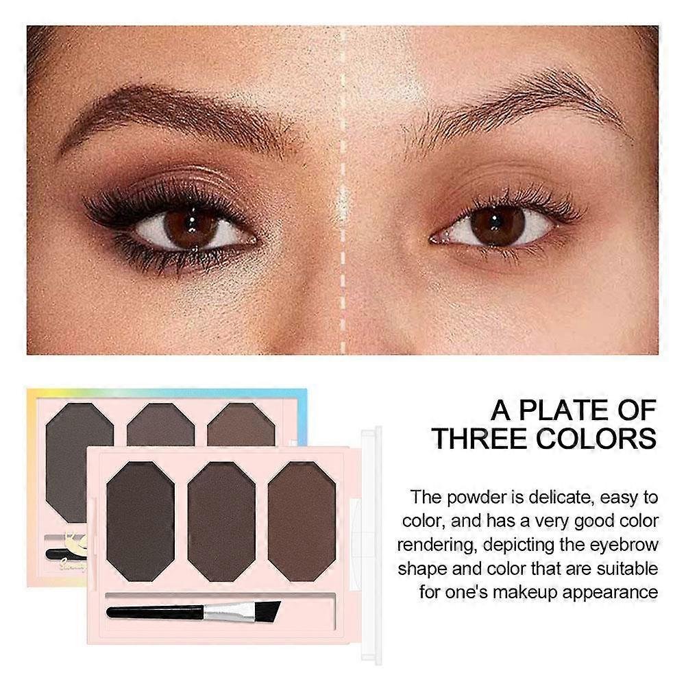3 ألوان مسحوق الحاجب ماكياج لوحة الظل المقاوم للماء لمحسن الحاجب