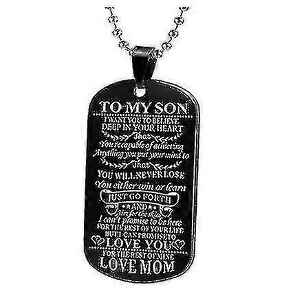 私の息子にまたは私の娘に黒メッキドッグタグネックレスドッグタグネックレス-XK8896