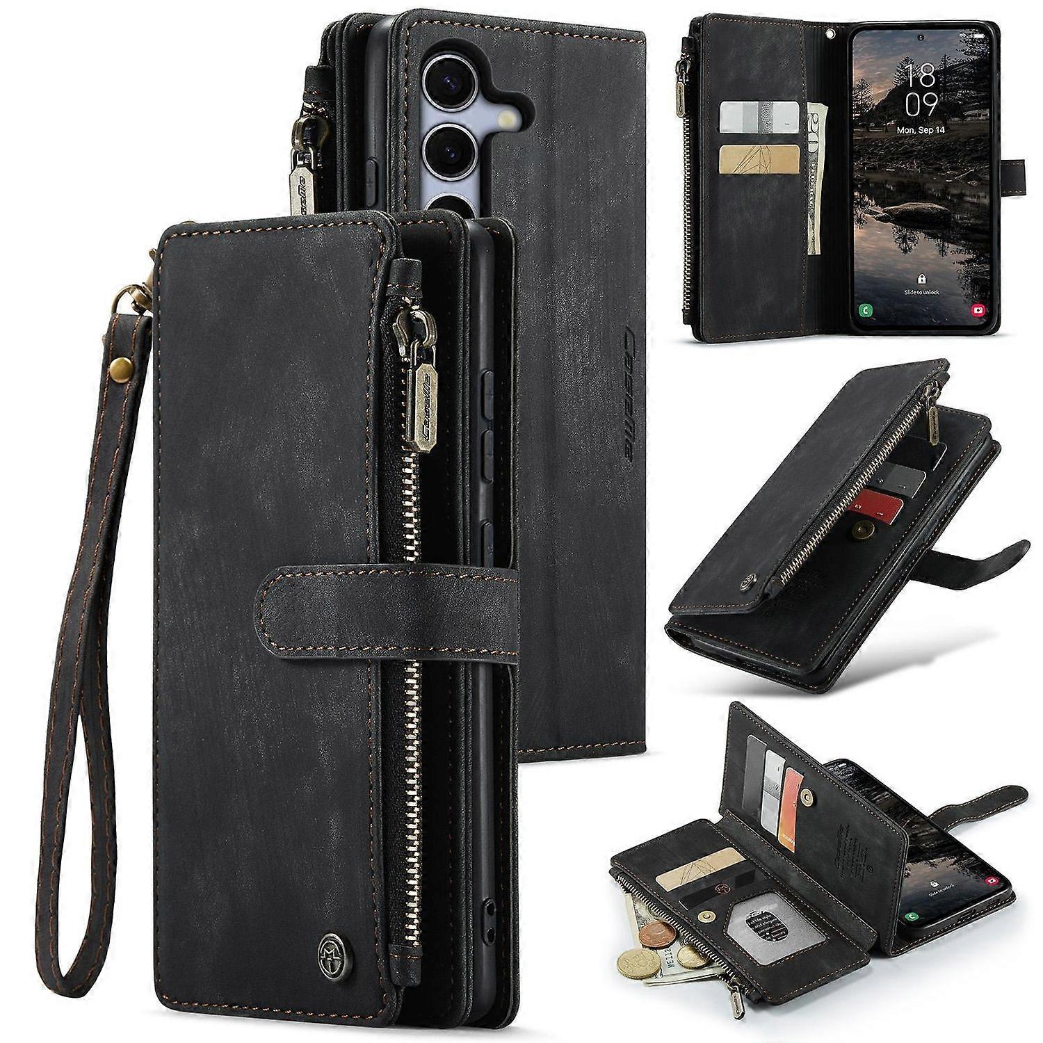 For Samsung Galaxy S25 Plus artificial leather multifunctional bag cover case
