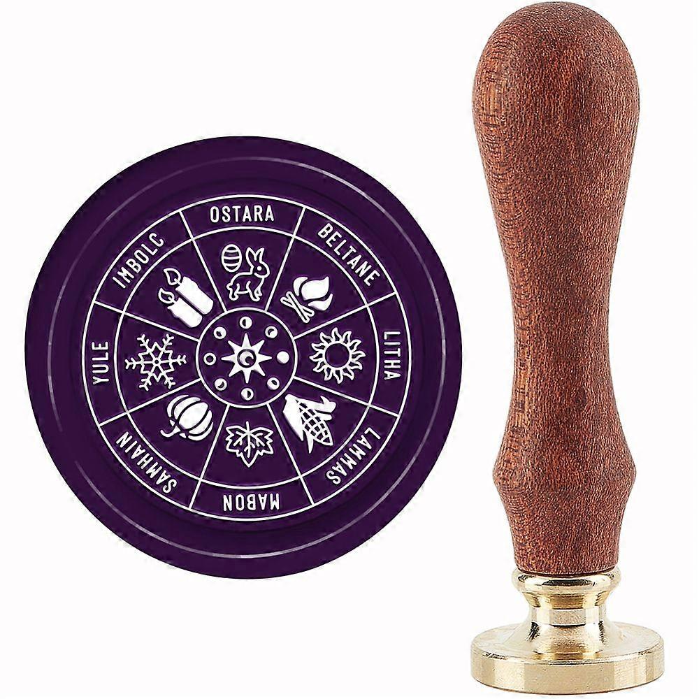 Brass Wax Seal Stamp with Handle for DIY Scrapbooking Mixed Patterns 3.5x1.18 inch(8.9x3cm)